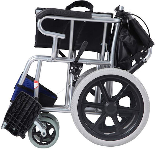 SuperOrtho Transporter Αναπηρικό Αμαξίδιο Πτυσσόμενο Ελαφρού Τύπου με Αναδιπλούμενη Πλάτη 45cm SUPER_BL722 Μαύρο