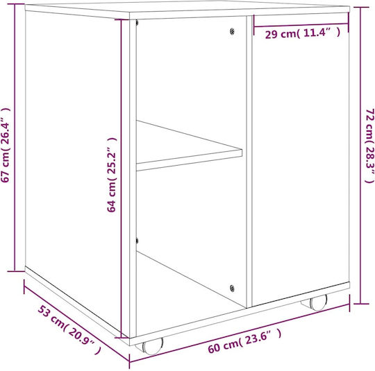 Bibliothek Grau 60x53x72cm