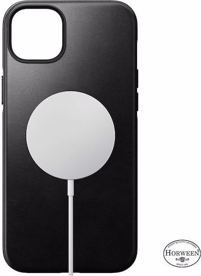 Nomad Modern Задна корица Кожа 1.1мм Черен (iPhone 14 Plus)