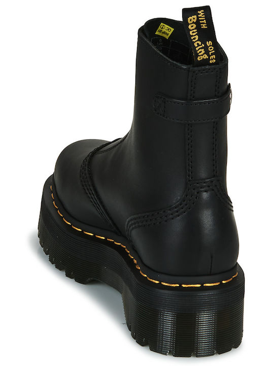 Jetta Sendal Leather Women's Ankle Boots with Medium Heel Black