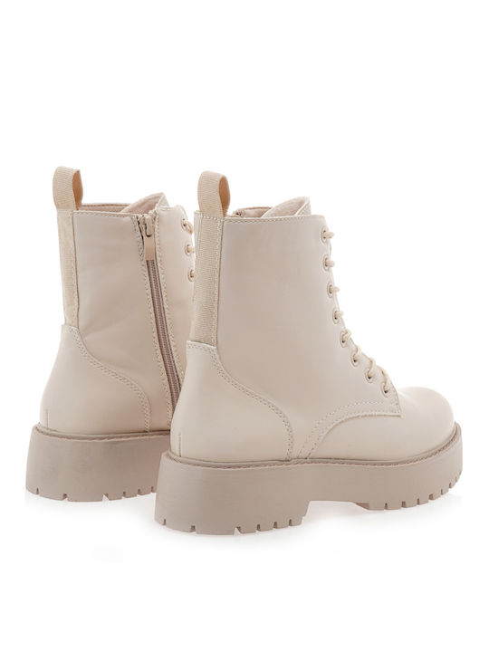 Damen Knöchelstiefel Beige