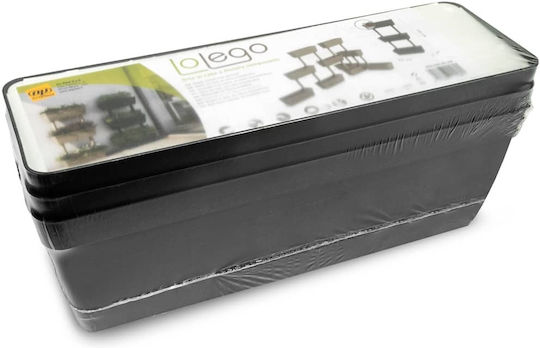 vidaXL Set of 6 Plastic Grey Planter Boxes 100cm