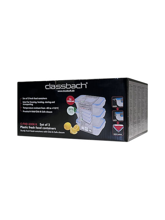 CLASSBACH C-FHD 4006 K Кутия за обяд Пластмаса Прозрачен 3бр