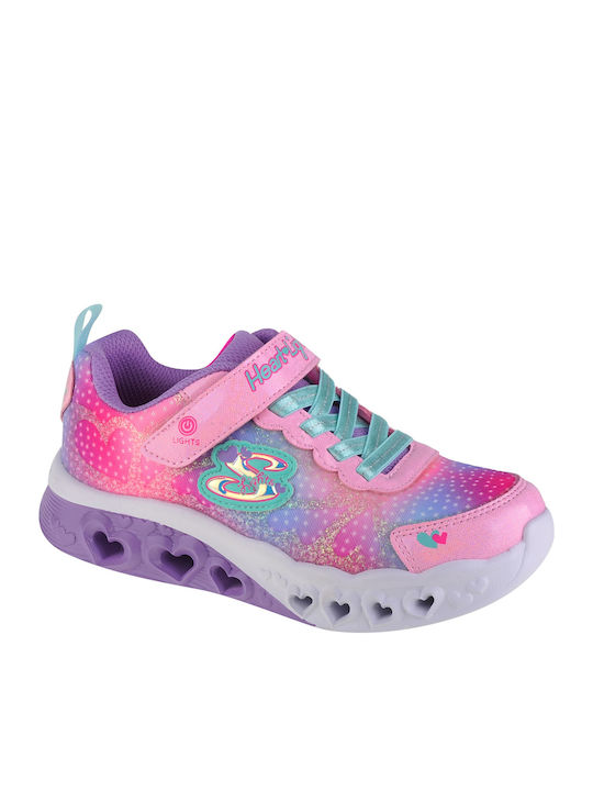 Flutter Heart Kids Sneakers with Scratch & Lights Pink