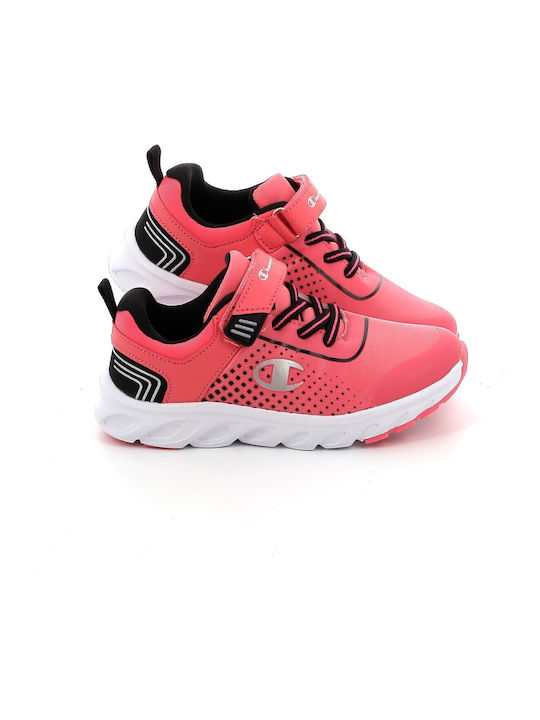 Kids Sports Shoes Running with Hoop & Loop Closure Pink