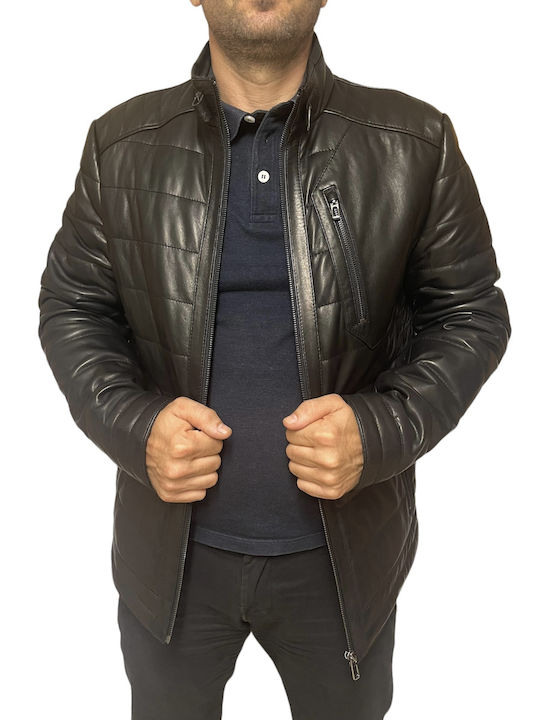 GR-ALBERT MEN'S LEATHER JACKET BLACK