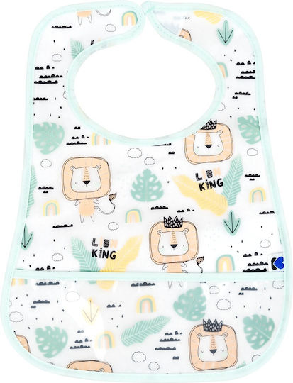 Kikka Boo Savanna Waterproof Bib Fabric with Hoop & Loop Fastener & Pocket Green for 4 m+ 3pcs