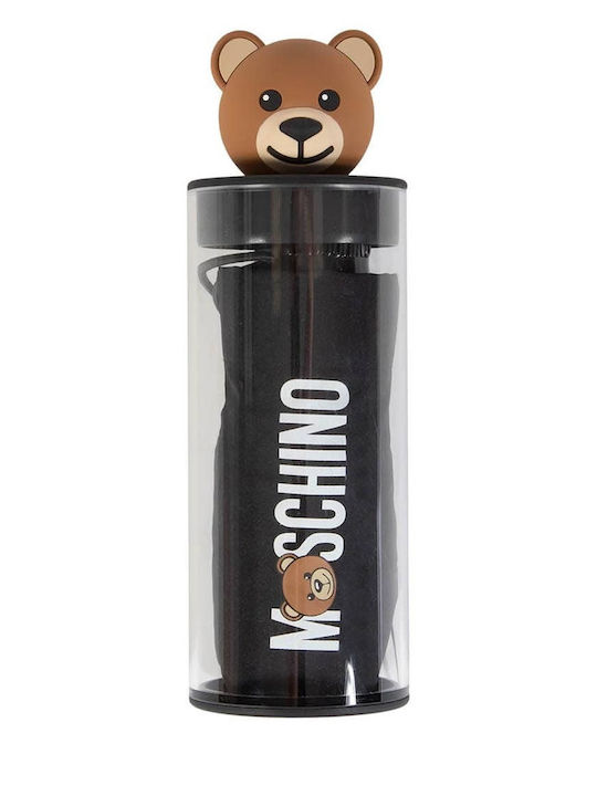 Moschino Αυτόματη Ομπρέλα Βροχής Σπαστή Μαύρη