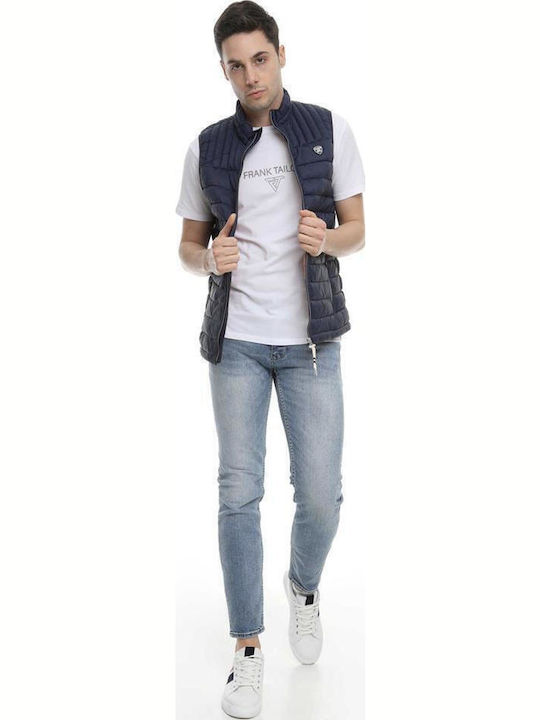 A Sleeveless Jacket Puffer Navy Blue