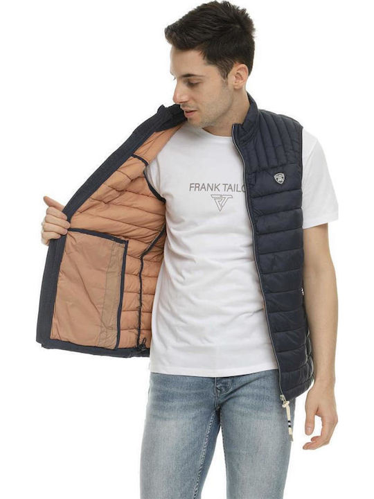 A Sleeveless Jacket Puffer Navy Blue