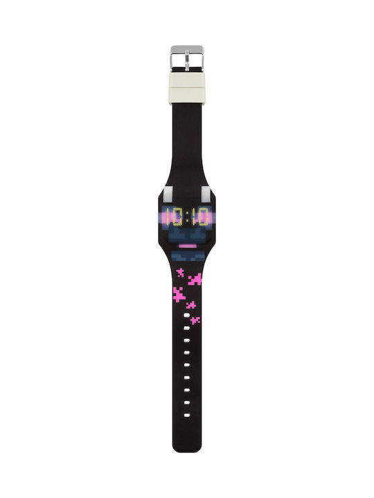 Disney Kids Digital Watch Minecraft with Rubber/Plastic Strap Black