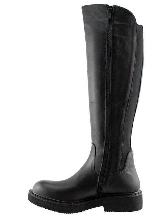 Leather Women's Boots with Rubber Black