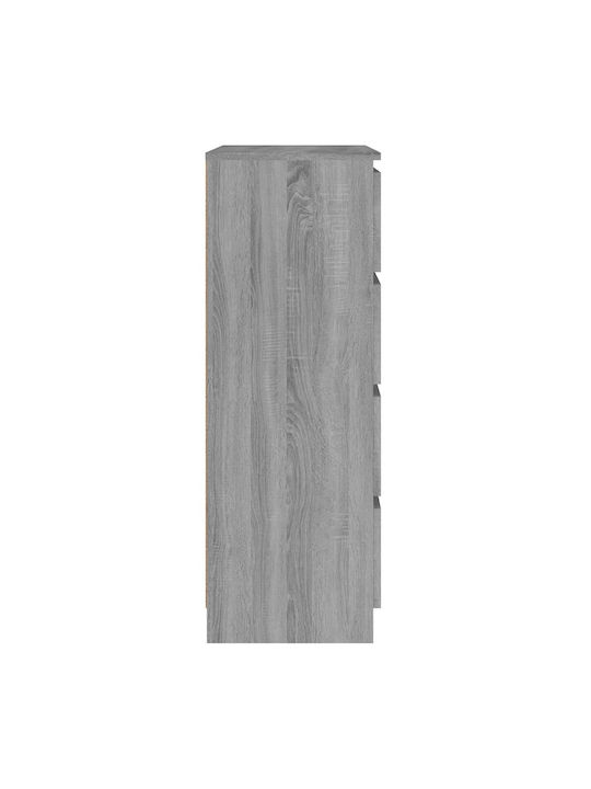 Wooden Chest of Drawers with 4 Drawers Grey Sonoma 60x35x98.5cm