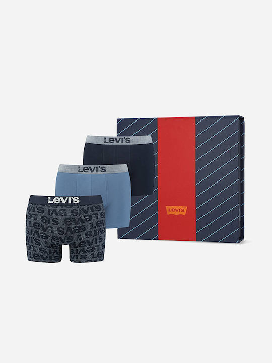 Levi's Herren Boxershorts Blau 3Packung