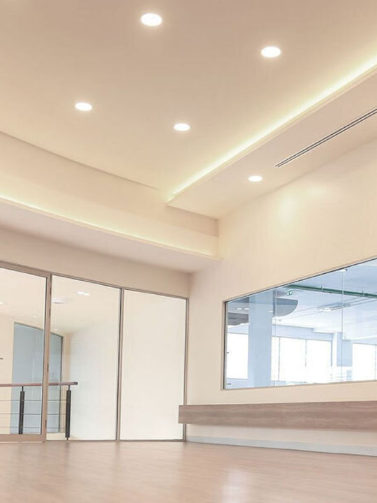 V-TAC Στρογγυλό Χωνευτό LED Panel 40W με Ψυχρό Λευκό Φως 6500K