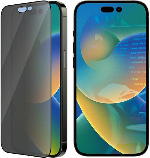 PanzerGlass Ultra-Wide Fit Privacy Antibacterial Full Face Tempered Glass Black (iPhone 14 Pro)