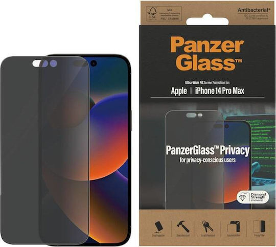 PanzerGlass Ultra-wide Fit Privacy Full Face Tempered Glass (iPhone 14 Pro Max)
