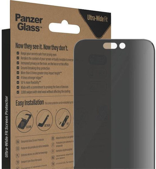PanzerGlass Ultra-wide Fit Privacy Full Face Tempered Glass (iPhone 14 Pro Max)