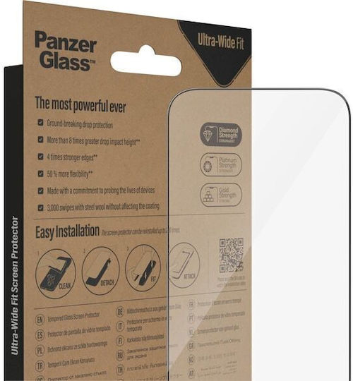 PanzerGlass Ultra-Wide Fit Full Face Tempered Glass Μαύρο (iPhone 14 Pro)