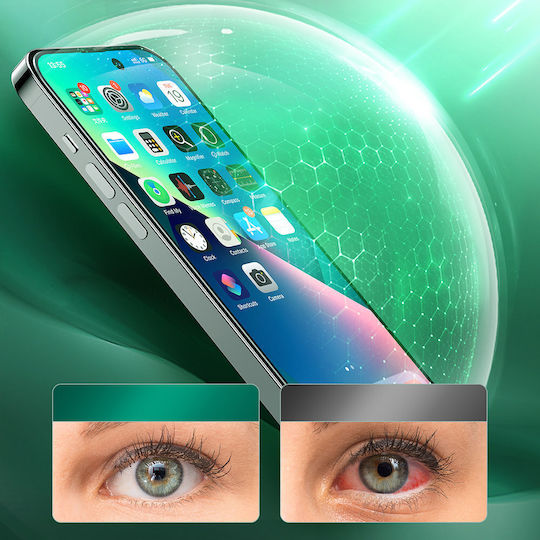 Joyroom Knight Anti Blue Light Закалено стъкло за цялото лице Черен (iPhone 14 Pro Max)