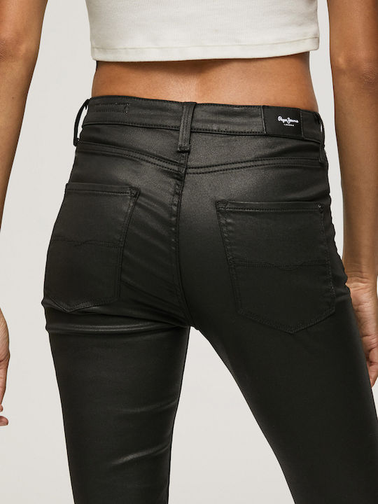 Regent Women's High-waisted Fabric Trousers Skinny Fit Black