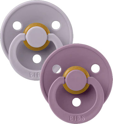 Bibs Pacifiers Rubber Grey / Mauve for 0-6 months 2pcs