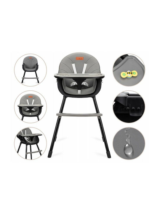 Momi Flovi Baby Highchair 3 in 1 with Adjustable Height Dark Gray