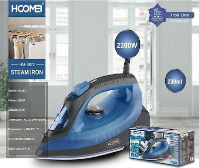 Hoomei Σίδερο Ατμού 2200W με Ανοξείδωτη Πλάκα και Συνεχόμενη Παροχή 20gr/min