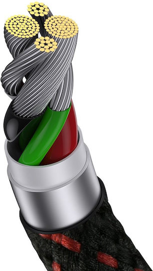 Baseus MVP 2 Angle (90°) / Braided USB to Lightning Cable Μαύρο / Κόκκινο 2m