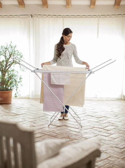 Viosarp Folding Floor Metallic Red Clothes Drying Rack with 18m Hanging Length