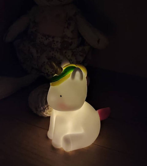 Aca Lumini LED Lampă decorativă pentru copii Unicorn cu Schimbări de Culori Alb 5.8x8.3x10εκ.