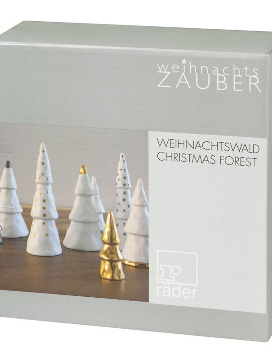 Weihnachtsdekoration Baum Kegel Silber 4Stück Winter Forest