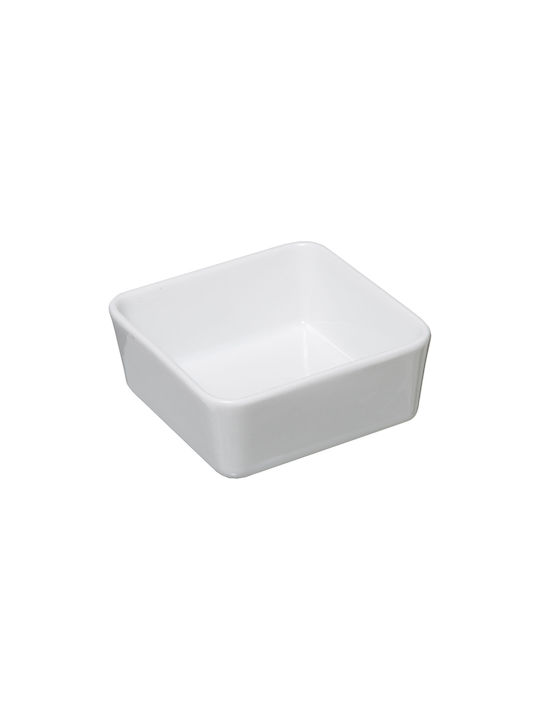 Atmosphera Platou pentru aperitive 2 sloturi cu Suport din Porțelan Albă L10.5xl28xH4.3cm 2buc