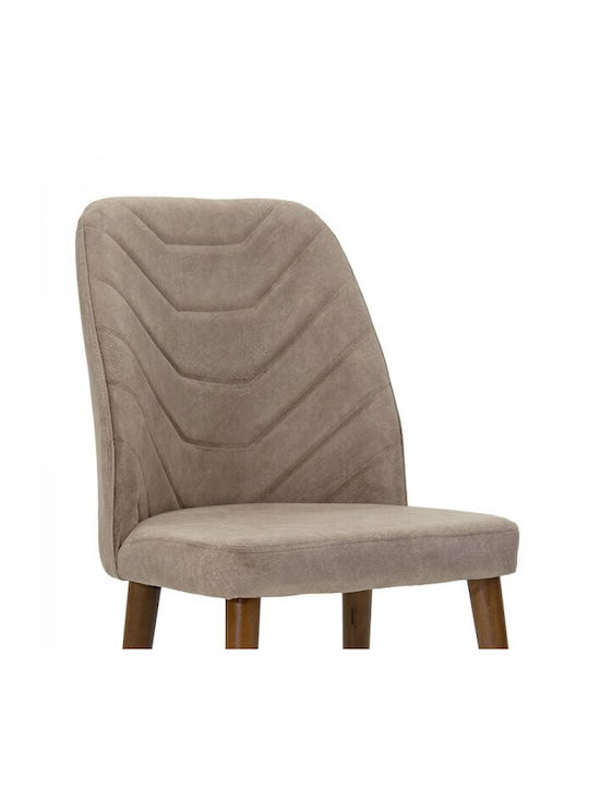 Adeline Столички Трапезария плюшени Beige / Antique Walnut 1бр 49x52x91бр