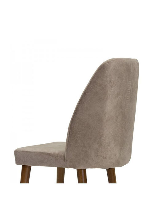 Adeline Столички Трапезария плюшени Beige / Antique Walnut 1бр 49x52x91бр