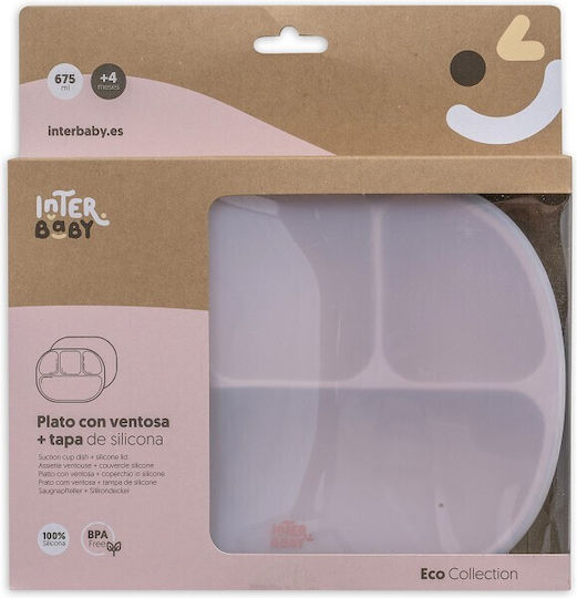 Interbaby Παιδικό Πιάτο Φαγητού από Σιλικόνη Ροζ