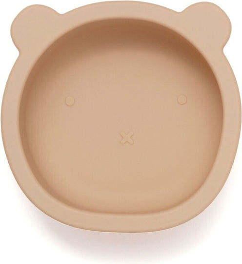 Petit Monkey Baby Food Bowl Bear made of Silicone Beige