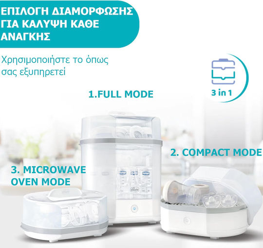 Chicco SterilNatural 3 in 1 Electric Baby Sterilizer for 6 Bottles