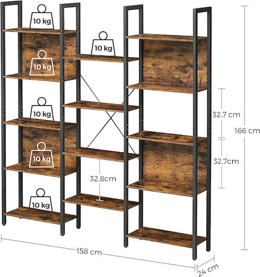 Βιβλιοθήκη Καφέ 158x24x166εκ.