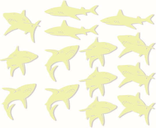 4M Kids Glow-in-the-Dark Wall Sticker Sharks