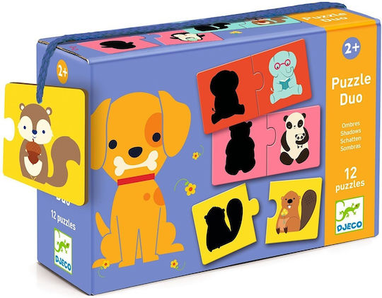 Kids Puzzle The Little Animal and Its Shadow for 2+ Years 12pcs Djeco