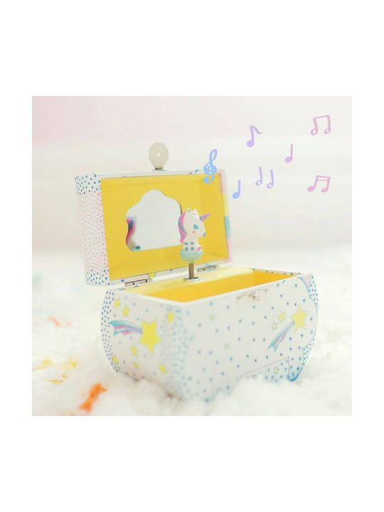 Djeco Kids Jewelry Box Unicorn Made of Wood Blue