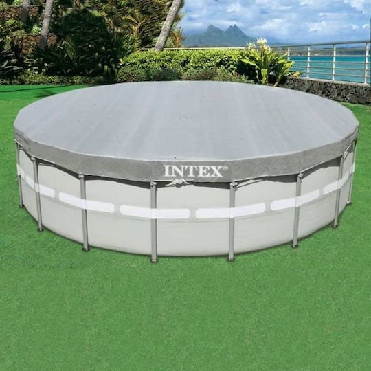 Intex Deluxe Ultra Αντηλιακό Προστατευτικό Κάλυμμα Πισίνας Στρογγυλό Διαμέτρου 549εκ. Ασημί