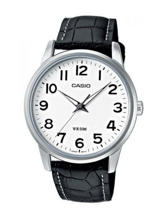 Casio Ρολόι Μπαταρίας με Δερμάτινο Λουράκι