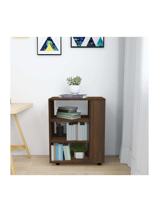 Office Storage Chipboard Cabinet with Wheels Brown L60xW35xH75cm