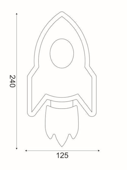 Aca Kinder Wandleuchte LED Nasa Blue