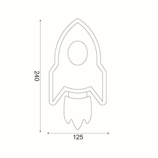 Aca Kinder Wandleuchte LED Nasa Blue