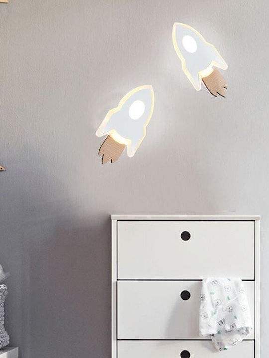 Aca Kinder Wandleuchte LED Nasa Blue