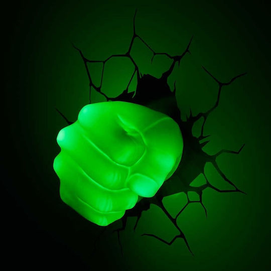 3DLightFX Led Plastic Kids Wall Light Hulk Green 3DLightFX Led Plastic Kids Wall Light Hulk Green