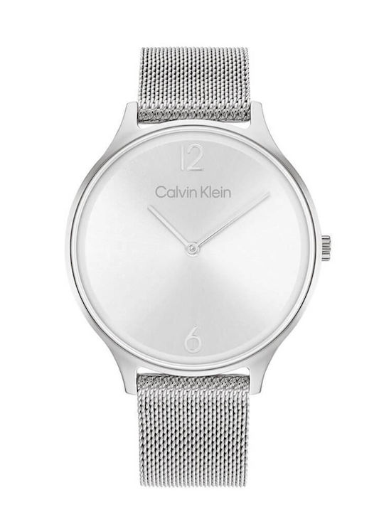 Calvin Klein Timeless Γυναικείο Ρολόι 38mm Μπαταρίας με Ασημί Μεταλλικό Μπρασελέ